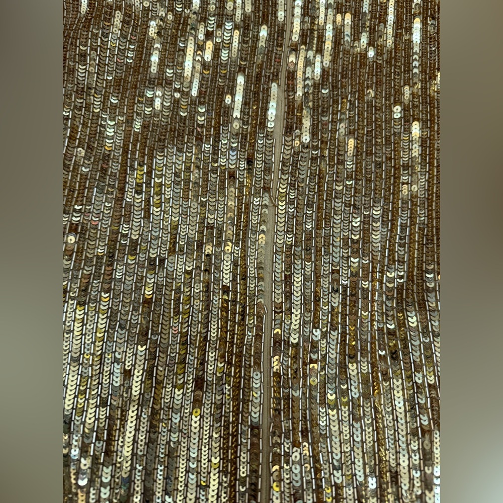 Retrofete Stacey Gold Sequin Beaded Long Sleeve Mini Dress - size S - Gorgeous - Picture 13 of 16